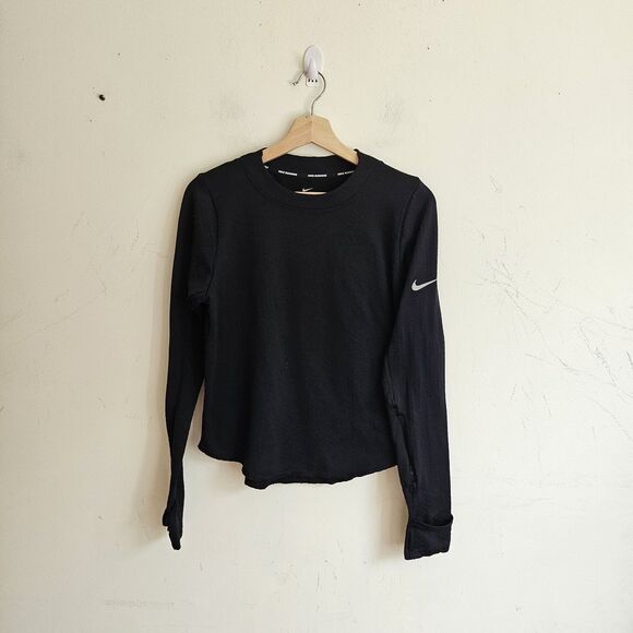 Nike Fleece lined Women’s Long Sleeve Running Top Size S Reflective Thumbholes - Picture 1 of 8